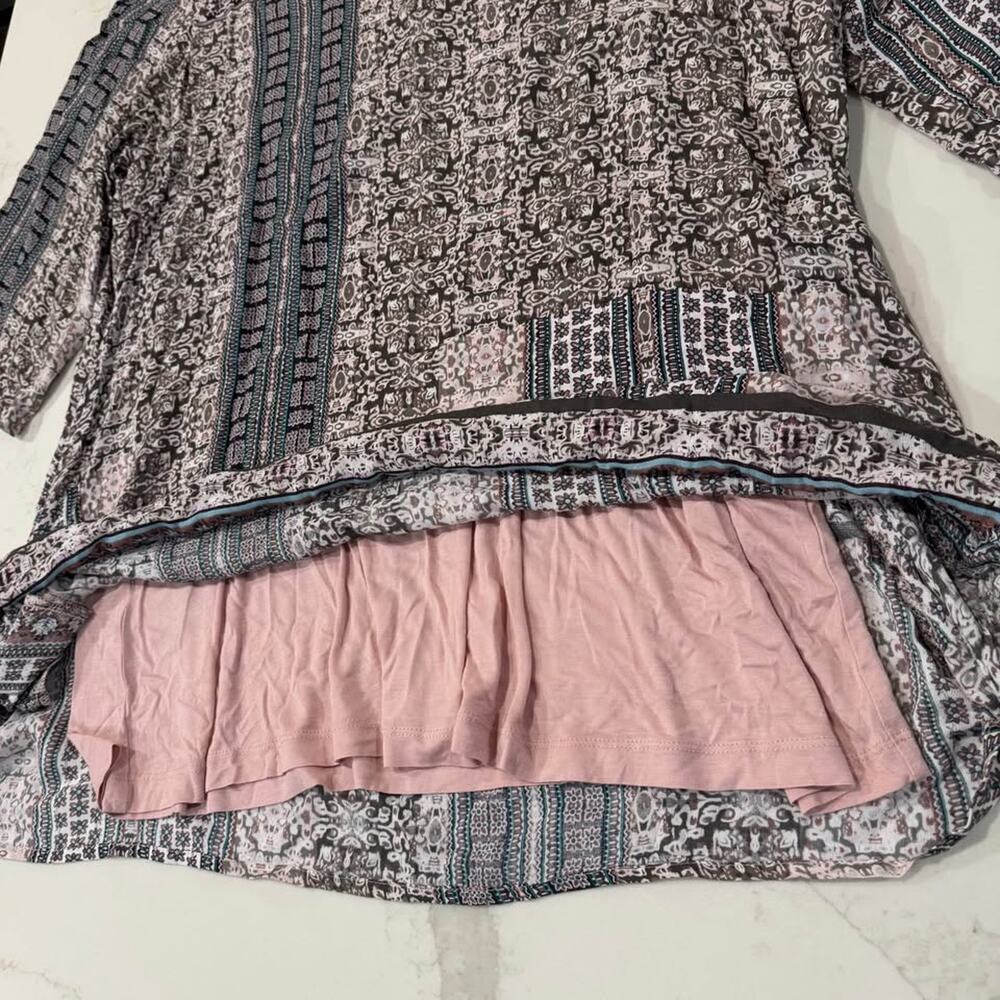 Yesta by X Two NWT Plus Size 3/4 Sleeve Tunic Top Womens 20 Lined Paisley Floral - Picture 7 of 9